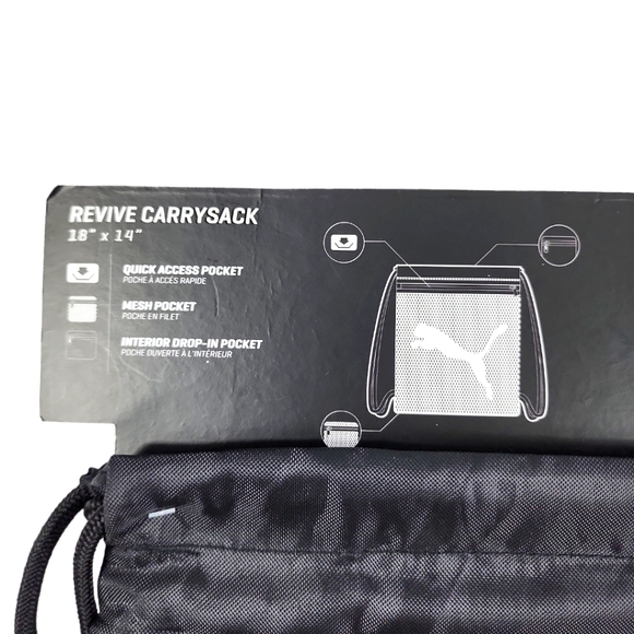 FINAL PRICE - PUMA 18" x 14" Black Revive Carrysack String Bag - Picture 3 of 5